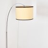 Chellas Staande lamp, Booglampen Chroom, Zwart, 1-licht, Stoffen kap