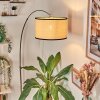 Chellas Staande lamp, Booglampen Chroom, Zwart, 1-licht, Stoffen kap