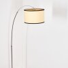 Chellas Staande lamp, Booglampen Chroom, Zwart, 1-licht, Stoffen kap