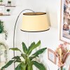 Chellas Staande lamp, Booglampen Chroom, Zwart, 1-licht, Stoffen kap