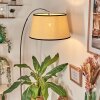 Chellas Staande lamp, Booglampen Chroom, Zwart, 1-licht, Stoffen kap