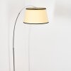 Chellas Staande lamp, Booglampen Chroom, Zwart, 1-licht, Stoffen kap
