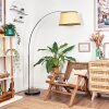 Chellas Staande lamp, Booglampen Chroom, Zwart, 1-licht, Stoffen kap