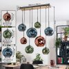 Ripoll Hanglamp, Kogellampje, Hanglamp Natuurlijke kleuren, Zwart, 8-lichts