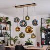 Ripoll Hanglamp, Kogellampje, Hanglamp Natuurlijke kleuren, Zwart, 8-lichts