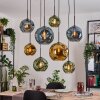 Ripoll Hanglamp, Kogellampje, Hanglamp Natuurlijke kleuren, Zwart, 8-lichts