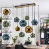 Ripoll Hanglamp, Kogellampje, Hanglamp Natuurlijke kleuren, Zwart, 8-lichts