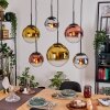 Gastor Hanglamp, Kogellampje, Hanglamp Chroom, Goud, Duidelijk, Koperkleurig, Rookkleurig, 6-lichts