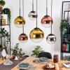 Gastor Hanglamp, Kogellampje, Hanglamp Chroom, Goud, Duidelijk, Koperkleurig, Rookkleurig, 6-lichts
