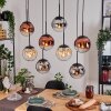 Gastor Hanglamp, Kogellampje, Hanglamp Amber, Chroom, Duidelijk, Koperkleurig, Rookkleurig, 8-lichts