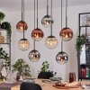 Gastor Hanglamp, Kogellampje, Hanglamp Amber, Chroom, Duidelijk, Koperkleurig, Rookkleurig, 8-lichts
