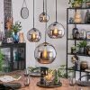 Koyoto Hanglamp, Kogellampje, Cluster hanglamp Chroom, Rookkleurig, 4-lichts