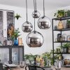 Koyoto Hanglamp, Kogellampje, Cluster hanglamp Chroom, Rookkleurig, 4-lichts
