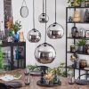 Koyoto Hanglamp, Kogellampje, Cluster hanglamp Chroom, Rookkleurig, 4-lichts