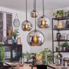 Koyoto Hanglamp, Kogellampje, Cluster hanglamp Chroom, Rookkleurig, 4-lichts