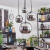 Koyoto Hanglamp, Kogellampje, Cluster hanglamp Chroom, Rookkleurig, 4-lichts