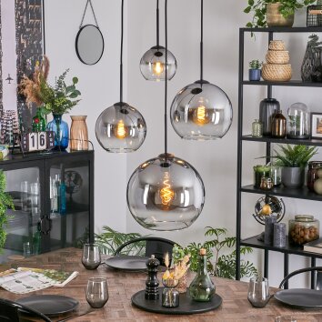 Koyoto Kogellampje, Cluster hanglamp Duidelijk, Rookkleurig, 4-lichts