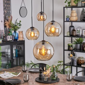 Koyoto Kogellampje, Cluster hanglamp Amber, 4-lichts