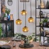Ripoll Hanglamp, Kogellampje, Cluster hanglamp Goud, Duidelijk, 4-lichts