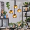 Ripoll Hanglamp, Kogellampje, Cluster hanglamp Goud, Duidelijk, 4-lichts