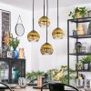 Ripoll Hanglamp, Kogellampje, Cluster hanglamp Goud, Duidelijk, 4-lichts