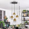 Ripoll Hanglamp, Kogellampje, Cluster hanglamp Goud, Duidelijk, 4-lichts