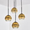 Ripoll Hanglamp, Kogellampje, Cluster hanglamp Goud, Duidelijk, 4-lichts