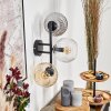 Koyoto Kogellampje, Wandlamp Amber, Duidelijk, Rookkleurig, 3-lichts