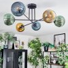 Koyoto Plafondlamp, Kogellampje 78 cm Blauw, Goud, Groen, 6-lichts
