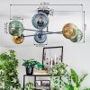 Koyoto Plafondlamp, Kogellampje 78 cm Blauw, Goud, Groen, 6-lichts