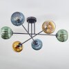 Koyoto Plafondlamp, Kogellampje 78 cm Blauw, Goud, Groen, 6-lichts