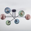 Koyoto Plafondlamp, Kogellampje 78 cm Blauw, Groen, Koperkleurig, 6-lichts