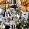 Gastor Hanglamp, Kogellampje, Hanglamp Amber, Chroom, Duidelijk, Rookkleurig, 8-lichts
