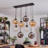 Gastor Hanglamp, Kogellampje, Hanglamp Amber, Chroom, Duidelijk, Rookkleurig, 8-lichts