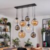 Gastor Hanglamp, Kogellampje, Hanglamp Amber, Chroom, Duidelijk, Rookkleurig, 8-lichts