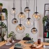 Gastor Hanglamp, Kogellampje, Hanglamp Amber, Chroom, Duidelijk, Rookkleurig, 8-lichts