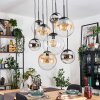 Gastor Hanglamp, Kogellampje, Hanglamp Amber, Chroom, Duidelijk, Rookkleurig, 8-lichts