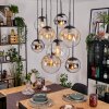 Gastor Hanglamp, Kogellampje, Hanglamp Amber, Chroom, Duidelijk, Rookkleurig, 8-lichts