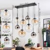 Gastor Hanglamp, Kogellampje, Hanglamp Amber, Chroom, Duidelijk, Rookkleurig, 8-lichts
