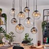 Gastor Hanglamp, Kogellampje, Hanglamp Amber, Chroom, Duidelijk, Rookkleurig, 8-lichts