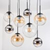 Gastor Hanglamp, Kogellampje, Hanglamp Amber, Chroom, Duidelijk, Rookkleurig, 8-lichts
