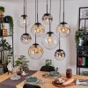 Gastor Hanglamp, Kogellampje, Hanglamp Amber, Duidelijk, Rookkleurig, 8-lichts