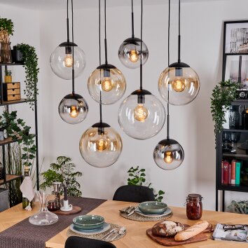 Gastor Hanglamp, Kogellampje, Hanglamp Amber, Duidelijk, Rookkleurig, 8-lichts