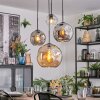 Koyoto Hanglamp, Kogellampje, Cluster hanglamp Amber, Chroom, Duidelijk, Rookkleurig, 4-lichts