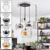 Koyoto Hanglamp, Kogellampje, Cluster hanglamp Amber, Chroom, Duidelijk, Rookkleurig, 4-lichts