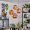 Ripoll Hanglamp, Kogellampje, Cluster hanglamp Koperkleurig, 4-lichts