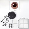 Ripoll Hanglamp, Kogellampje, Cluster hanglamp Koperkleurig, 4-lichts