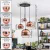 Koyoto Hanglamp, Kogellampje, Cluster hanglamp Duidelijk, Koperkleurig, 4-lichts