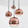 Koyoto Hanglamp, Kogellampje, Cluster hanglamp Duidelijk, Koperkleurig, 4-lichts