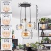 Koyoto Hanglamp, Kogellampje, Cluster hanglamp Amber, Duidelijk, 4-lichts